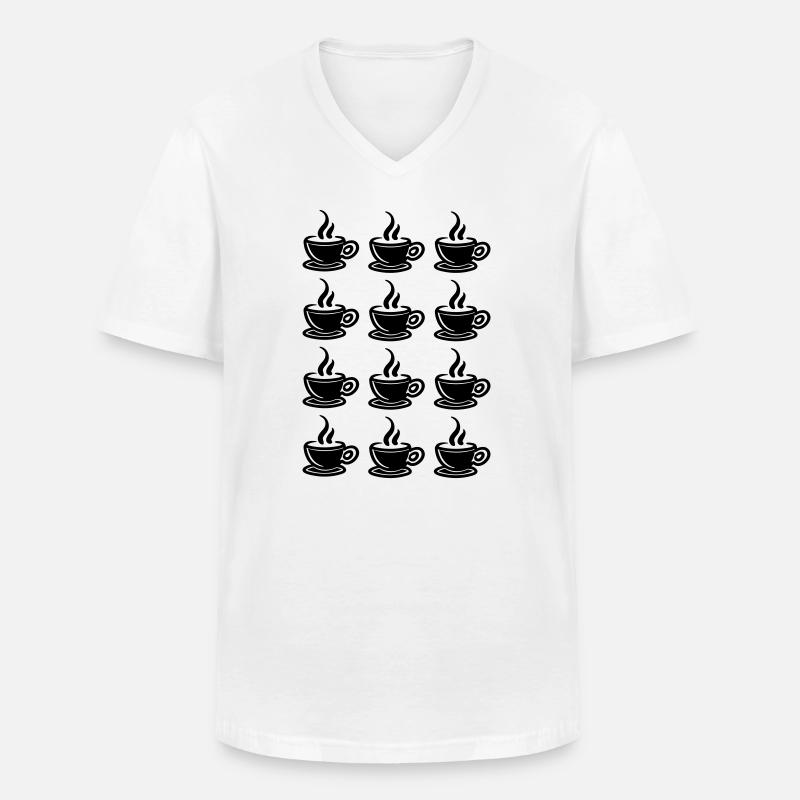 Kaffee - Männer-T-Shirt mit V-Ausschnitt - Weiß