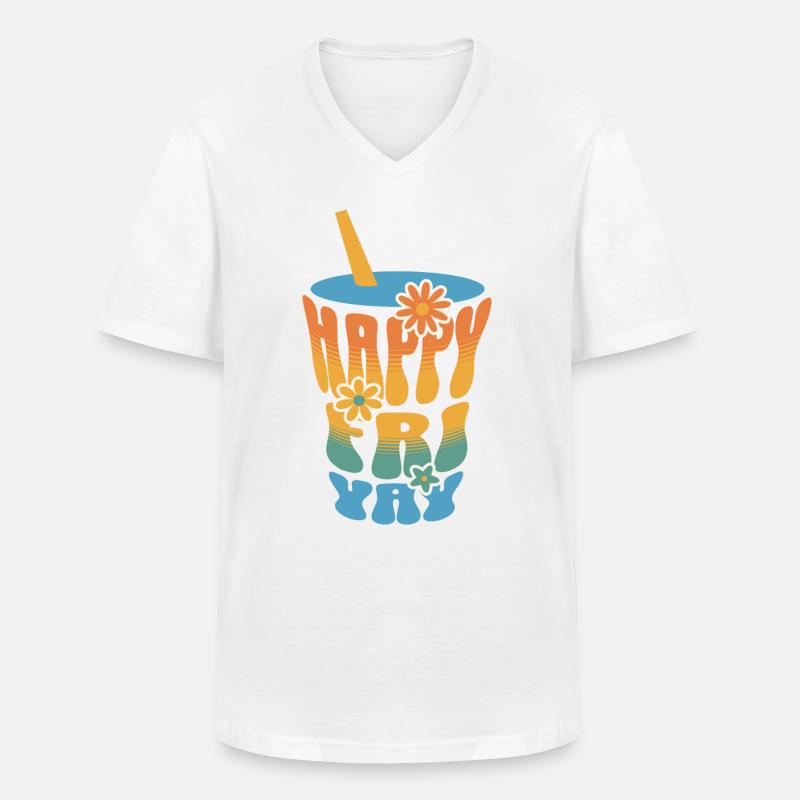 Humor Friday Lehrer-Wochenende - Männer-T-Shirt mit V-Ausschnitt - Weiß