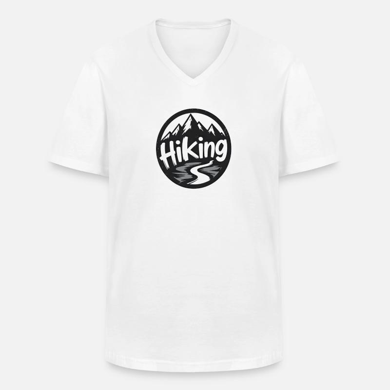Abenteuerlicher Bergwanderer Eyecatcher - Männer-T-Shirt mit V-Ausschnitt - Weiß