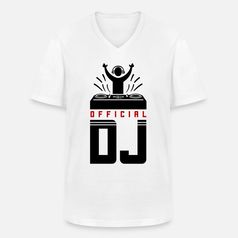 DJ Spruch Turntables - Männer-T-Shirt mit V-Ausschnitt - Weiß
