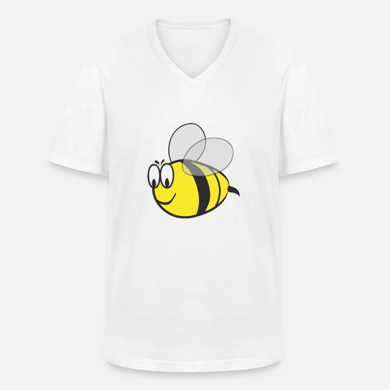 Biene,wilde Biene,Comic - Männer-T-Shirt mit V-Ausschnitt - Weiß
