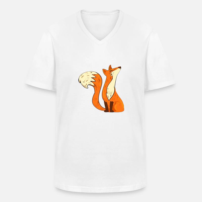 Fuchs beleidigt - Männer-T-Shirt mit V-Ausschnitt - Weiß
