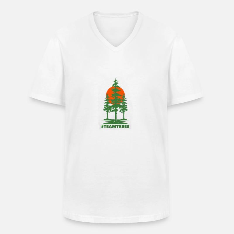 Team Trees Merchandise - Männer-T-Shirt mit V-Ausschnitt - Weiß