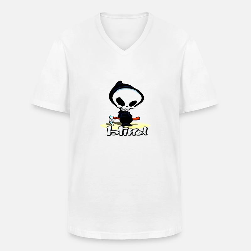 BLINDER SCHÄDEL - Männer-T-Shirt mit V-Ausschnitt - Weiß