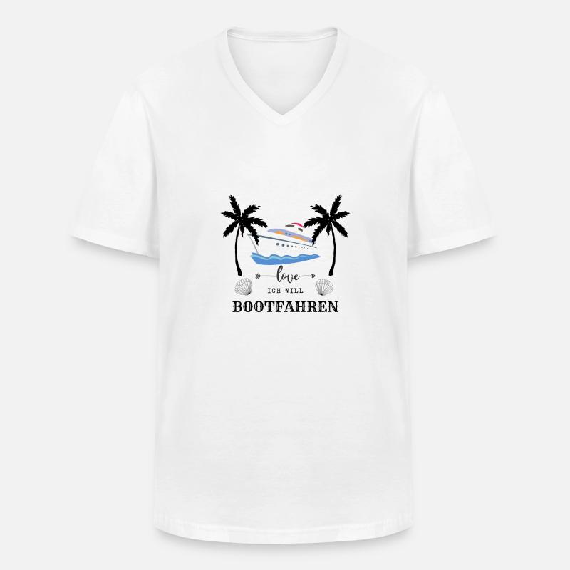 Ich Will Bootfahren - Männer-T-Shirt mit V-Ausschnitt - Weiß