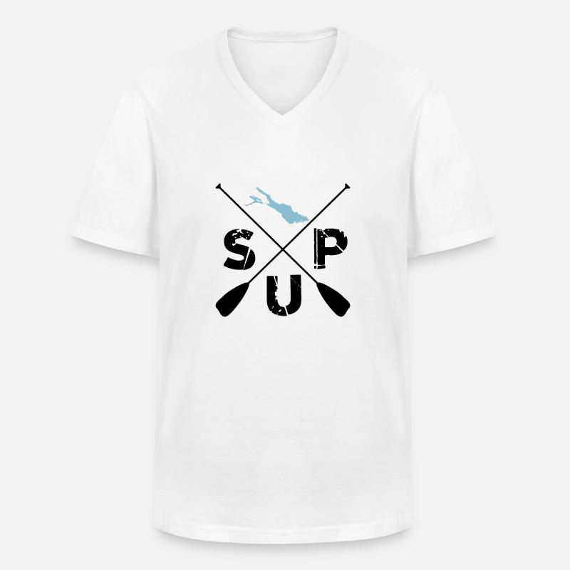 SUP - Männer-T-Shirt mit V-Ausschnitt - Weiß