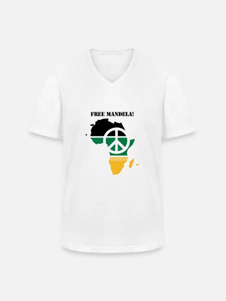 free mandela - Männer-T-Shirt mit V-Ausschnitt - Weiß