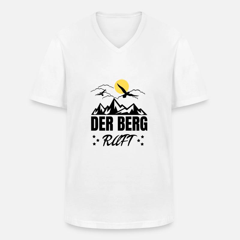 Der Berg Ruft Sonne - Männer-T-Shirt mit V-Ausschnitt - Weiß