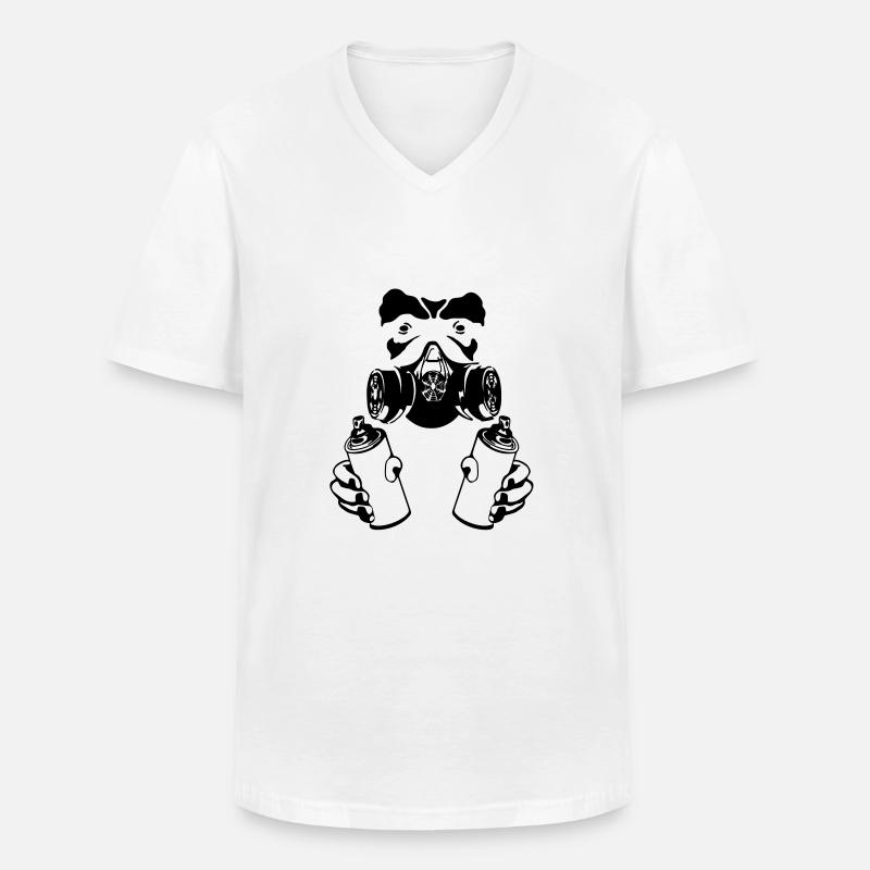 graffiti monkey - Männer-T-Shirt mit V-Ausschnitt - Weiß