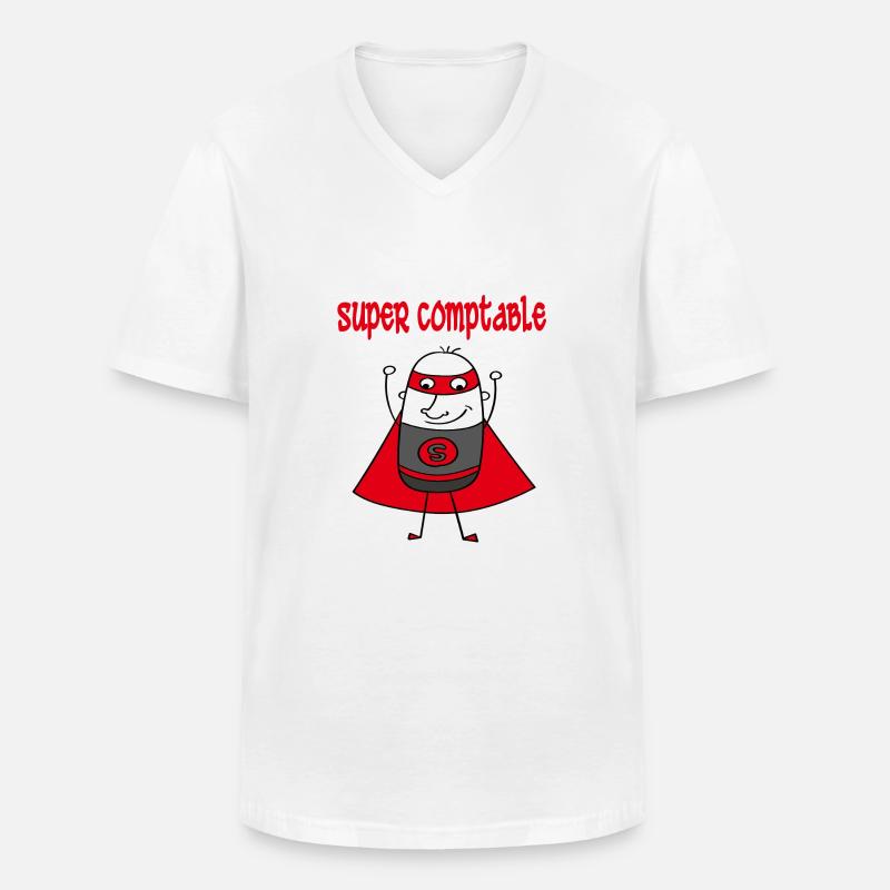 Super comptable - Men's V-Neck T-Shirt - white