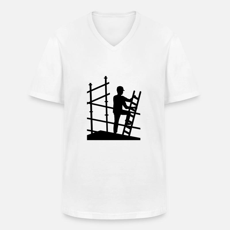 Gerüstbauer - Männer-T-Shirt mit V-Ausschnitt - Weiß