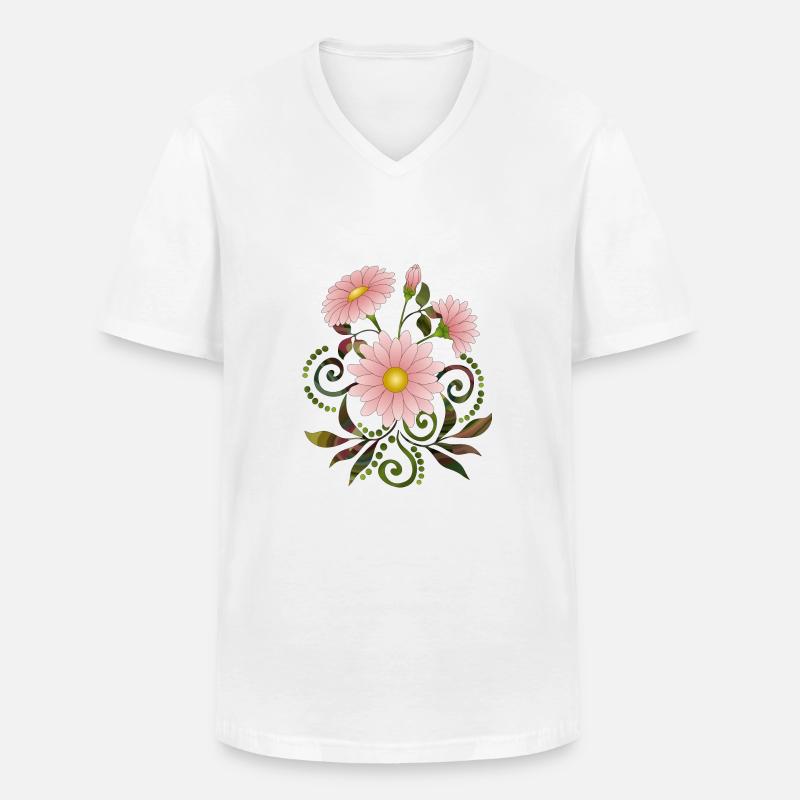 Flowers - Men's V-Neck T-Shirt - white