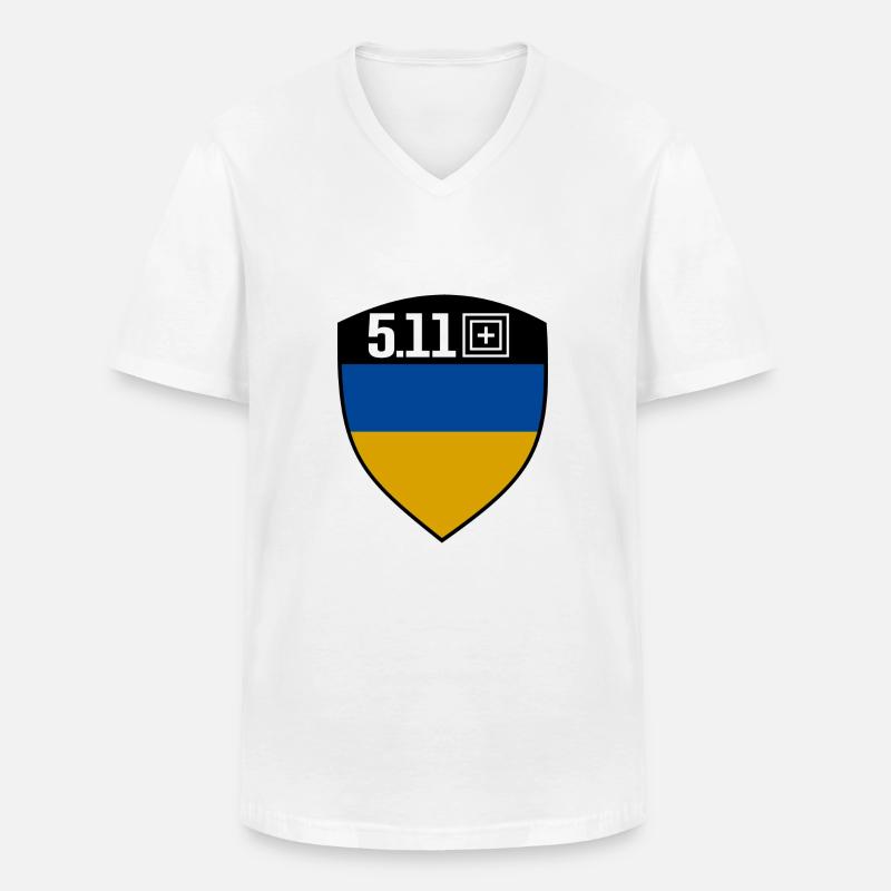 Ukraine 5,11 - Männer-T-Shirt mit V-Ausschnitt - Weiß