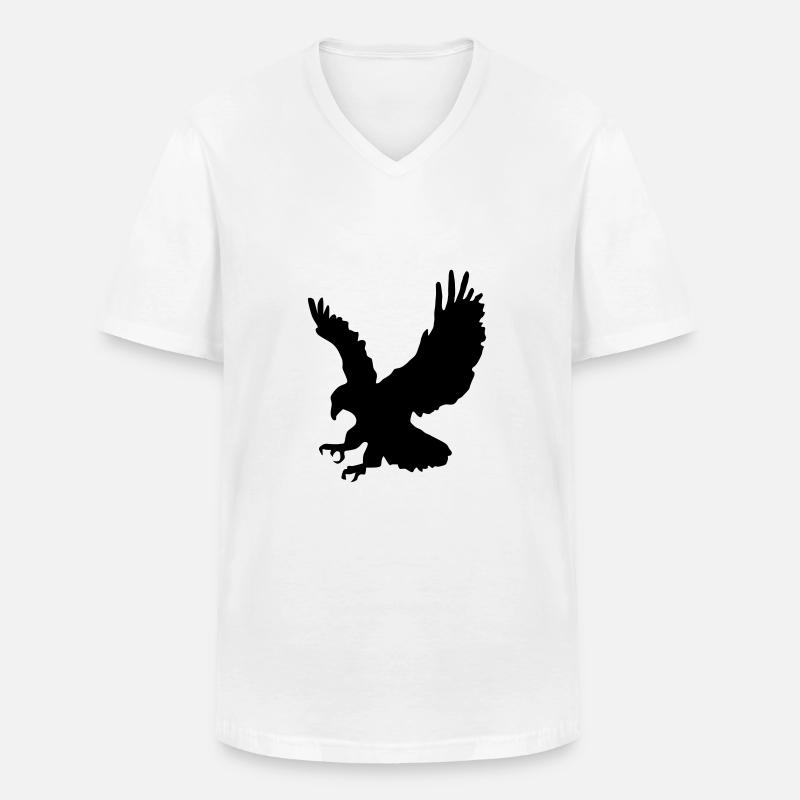 Swooping Jagd Adler - Männer-T-Shirt mit V-Ausschnitt - Weiß