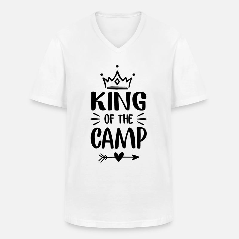 King camp - Men's V-Neck T-Shirt - white