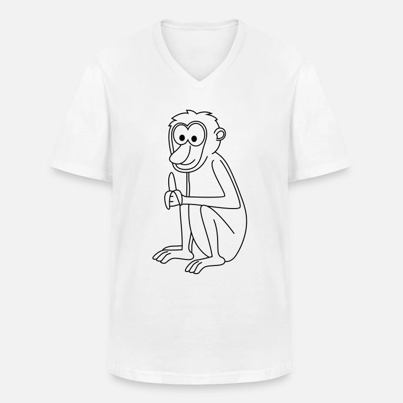 Affe comic Tier - Männer-T-Shirt mit V-Ausschnitt - Weiß