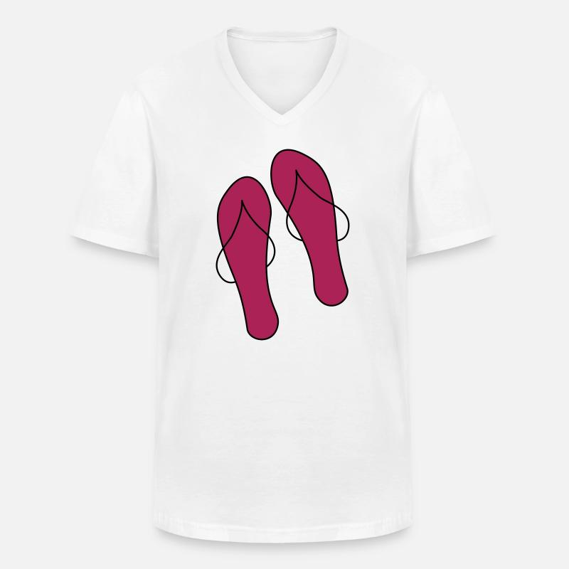 flipflops - Männer-T-Shirt mit V-Ausschnitt - Weiß