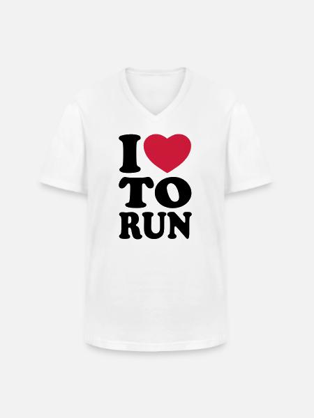 I love to run - Men's V-Neck T-Shirt - white