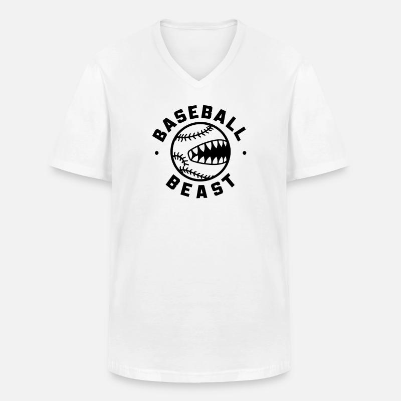 Baseball-Biest - Männer-T-Shirt mit V-Ausschnitt - Weiß