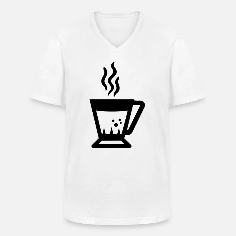 Tasse Kaffee - Männer-T-Shirt mit V-Ausschnitt - Weiß