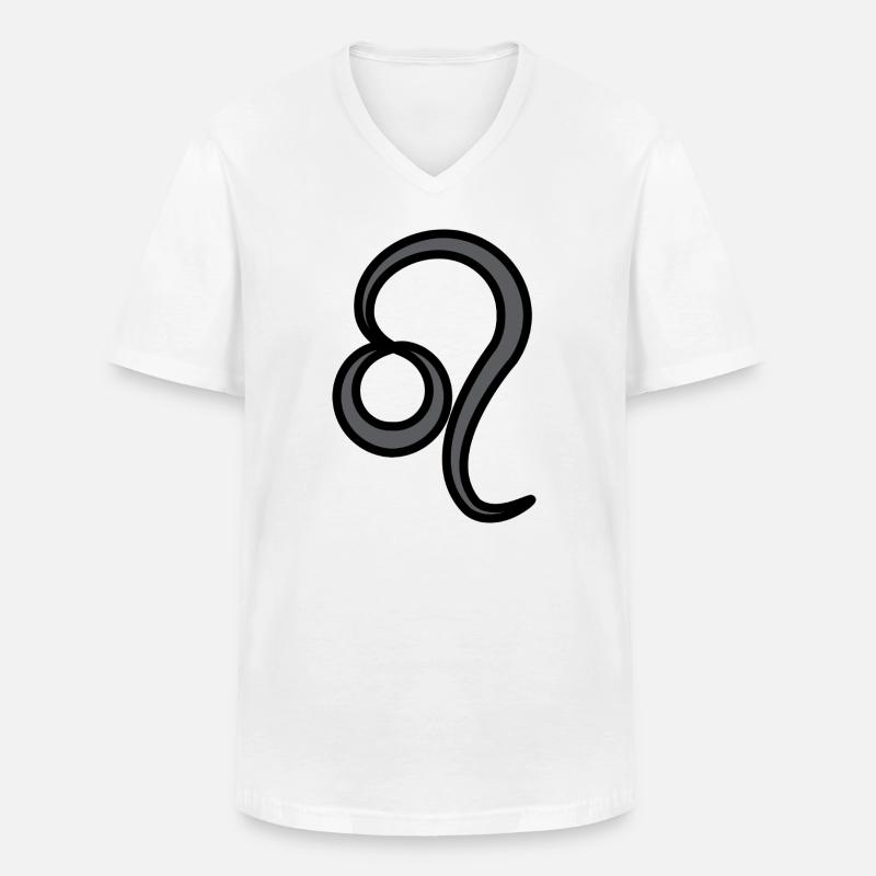 Löwe Sternzeichen Symbol Schwarz & Grau - Männer-T-Shirt mit V-Ausschnitt - Weiß