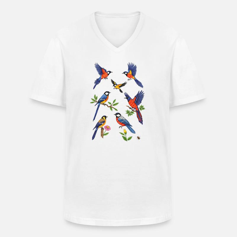 Lebendiger Eisvogelflug - Männer-T-Shirt mit V-Ausschnitt - Weiß