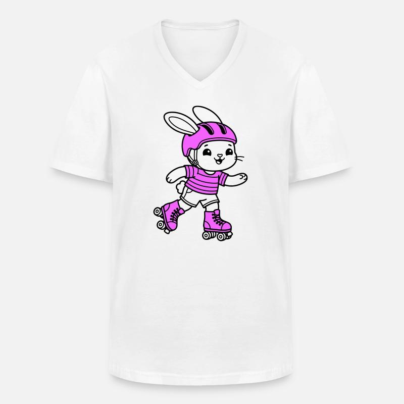 Rollschuhmädchen - Männer-T-Shirt mit V-Ausschnitt - Weiß