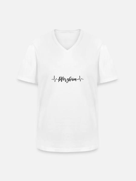 EKG Pforzheim - Männer-T-Shirt mit V-Ausschnitt - Weiß
