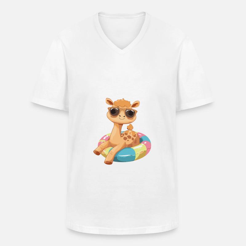 Kamel Comic Cool - Männer-T-Shirt mit V-Ausschnitt - Weiß