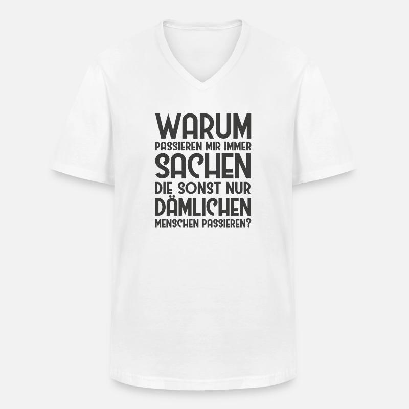 Dämliche Menschen - Männer-T-Shirt mit V-Ausschnitt - Weiß