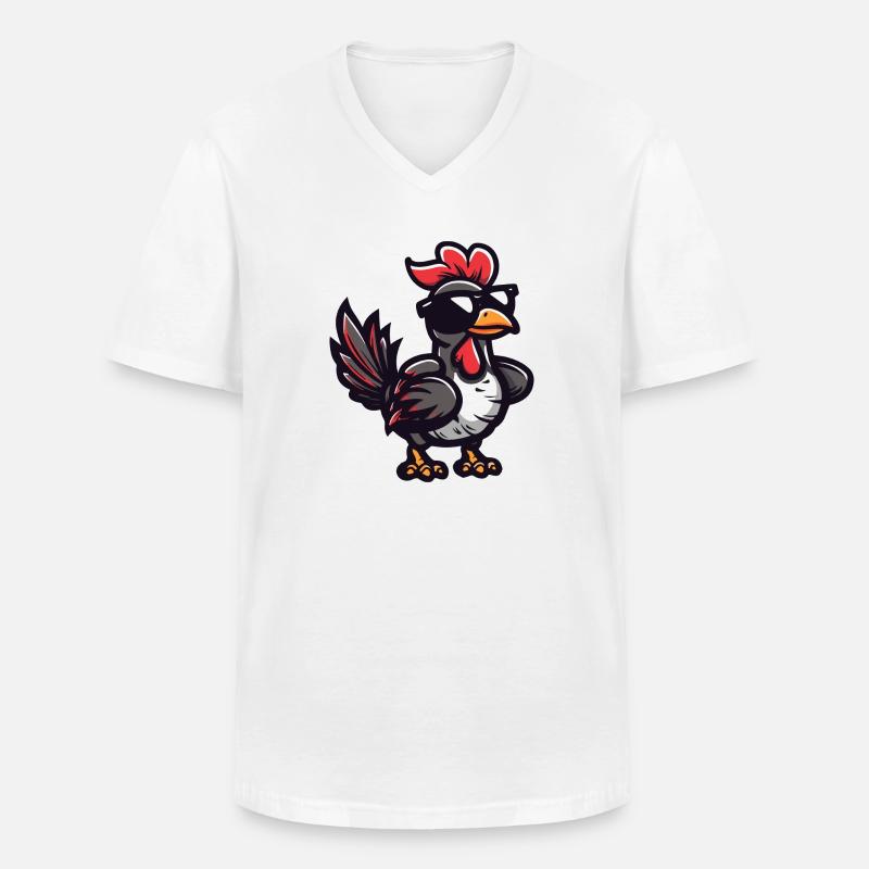 Truthan Comic Cool - Männer-T-Shirt mit V-Ausschnitt - Weiß