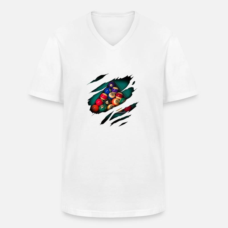 Billard in mir - Männer-T-Shirt mit V-Ausschnitt - Weiß