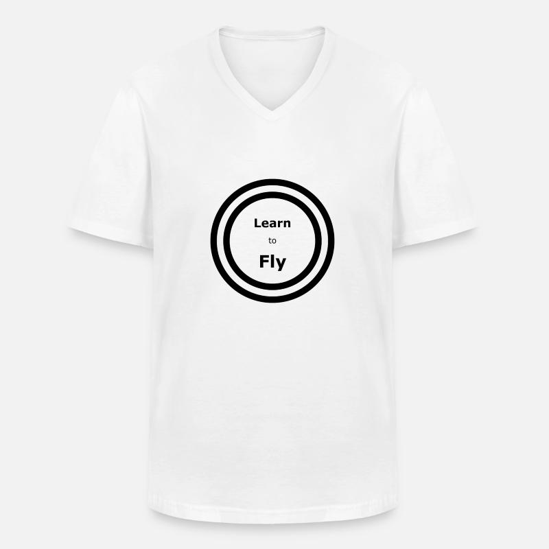 Learn to Fly - Songtext - Männer-T-Shirt mit V-Ausschnitt - Weiß