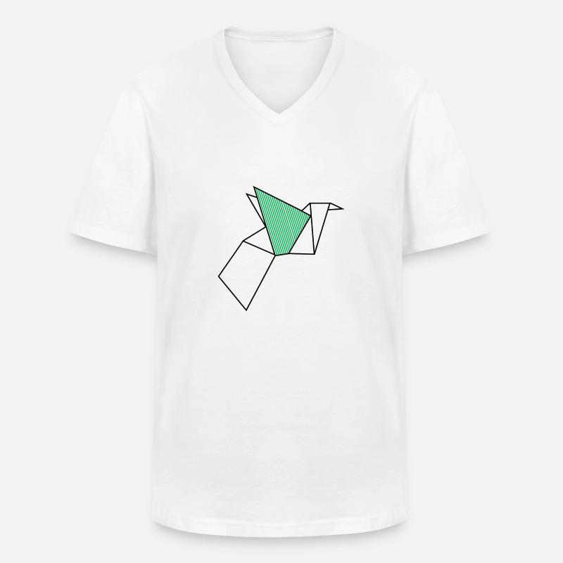 crane - Männer-T-Shirt mit V-Ausschnitt - Weiß