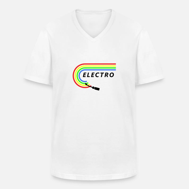 Electro - Männer-T-Shirt mit V-Ausschnitt - Weiß