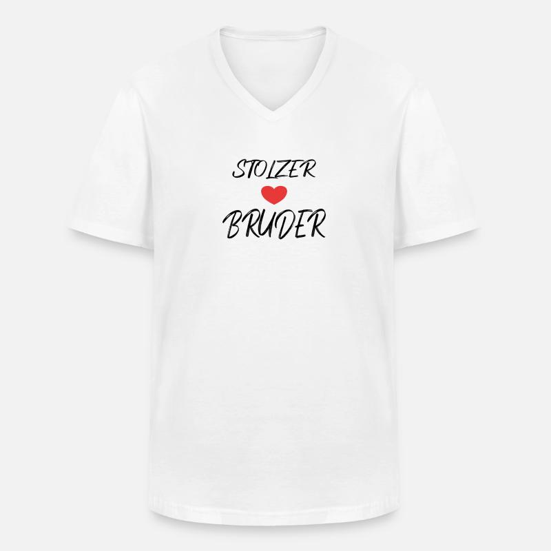 Stolzer Bruder - Männer-T-Shirt mit V-Ausschnitt - Weiß