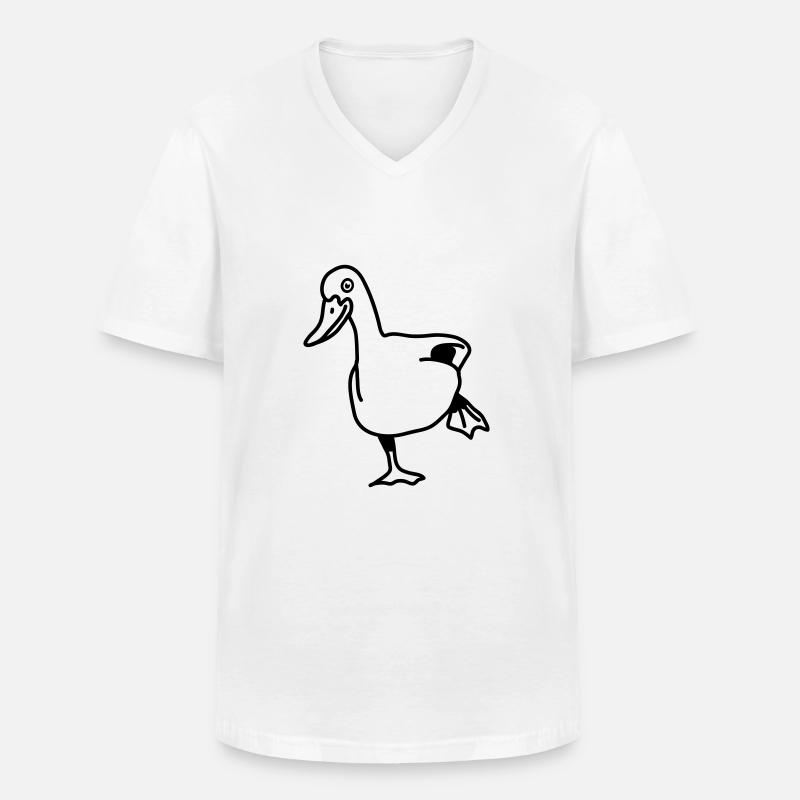 duck - Männer-T-Shirt mit V-Ausschnitt - Weiß