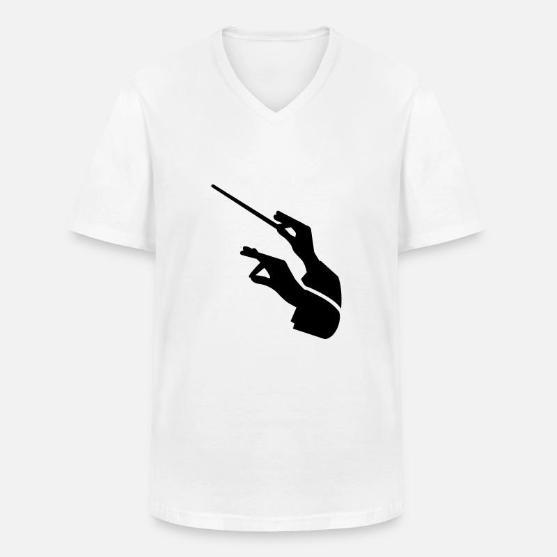 Dirigent - Männer-T-Shirt mit V-Ausschnitt - Weiß
