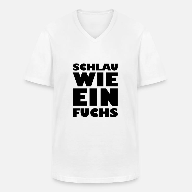 Schlau wie ein Fuchs - Männer-T-Shirt mit V-Ausschnitt - Weiß