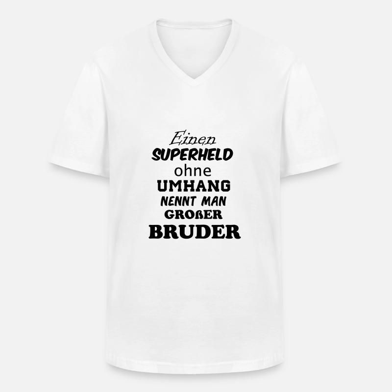 superheld_bruder - Männer-T-Shirt mit V-Ausschnitt - Weiß