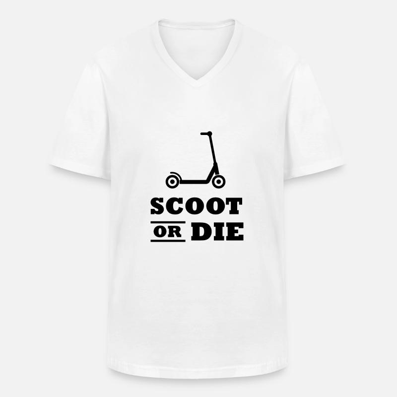 E-Scooter E-Roller Scooter - Männer-T-Shirt mit V-Ausschnitt - Weiß