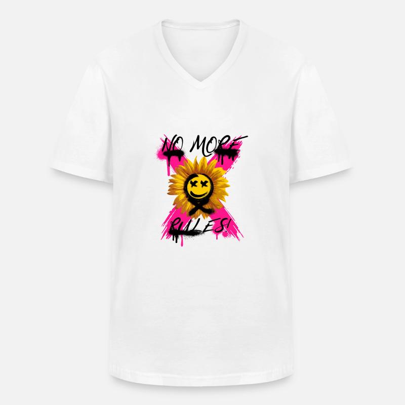 No More Rules a - Männer-T-Shirt mit V-Ausschnitt - Weiß