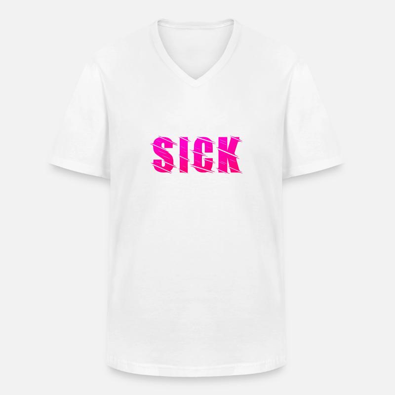 Sick Design - Männer-T-Shirt mit V-Ausschnitt - Weiß