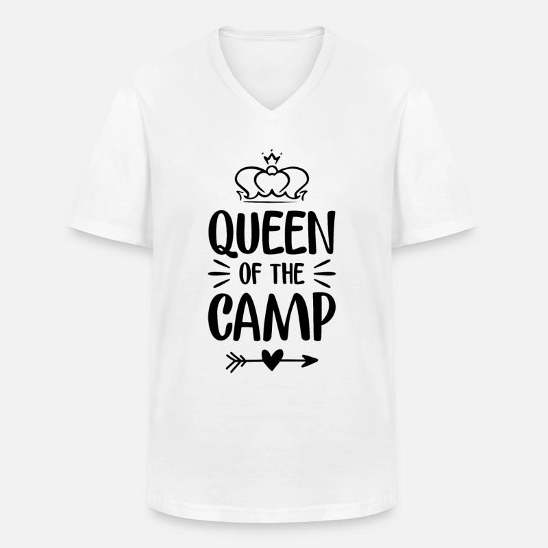 queen camp - Männer-T-Shirt mit V-Ausschnitt - Weiß