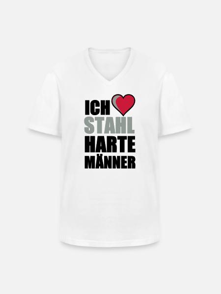Stahlharte Männer Geschenk - Männer-T-Shirt mit V-Ausschnitt - Weiß