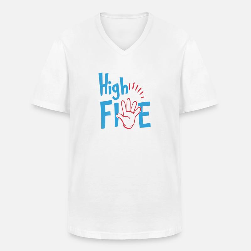 HIGH FIVE GIFT IDEA - Männer-T-Shirt mit V-Ausschnitt - Weiß