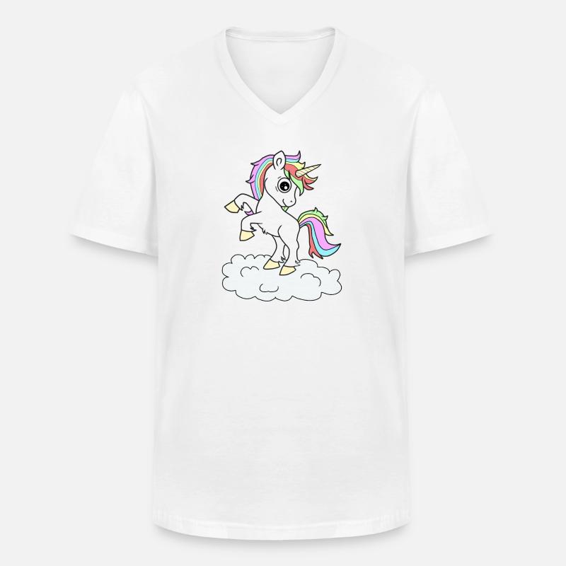 Einhorn Einhörner - Männer-T-Shirt mit V-Ausschnitt - Weiß