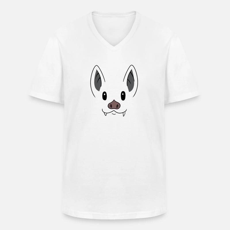 Camicia per bambini bat face bat head - Maglietta da uomo classica con scollo a V - bianco