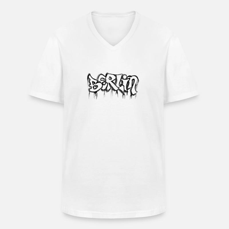 Berlin Graffiti - Männer-T-Shirt mit V-Ausschnitt - Weiß