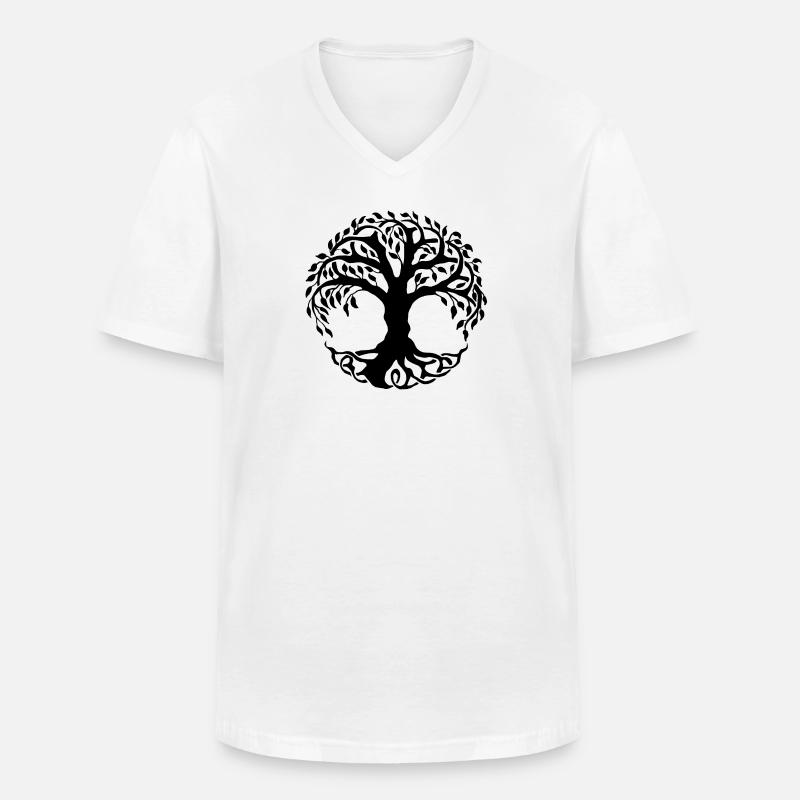 Baum des Lebens - Lebensbaum - Männer-T-Shirt mit V-Ausschnitt - Weiß